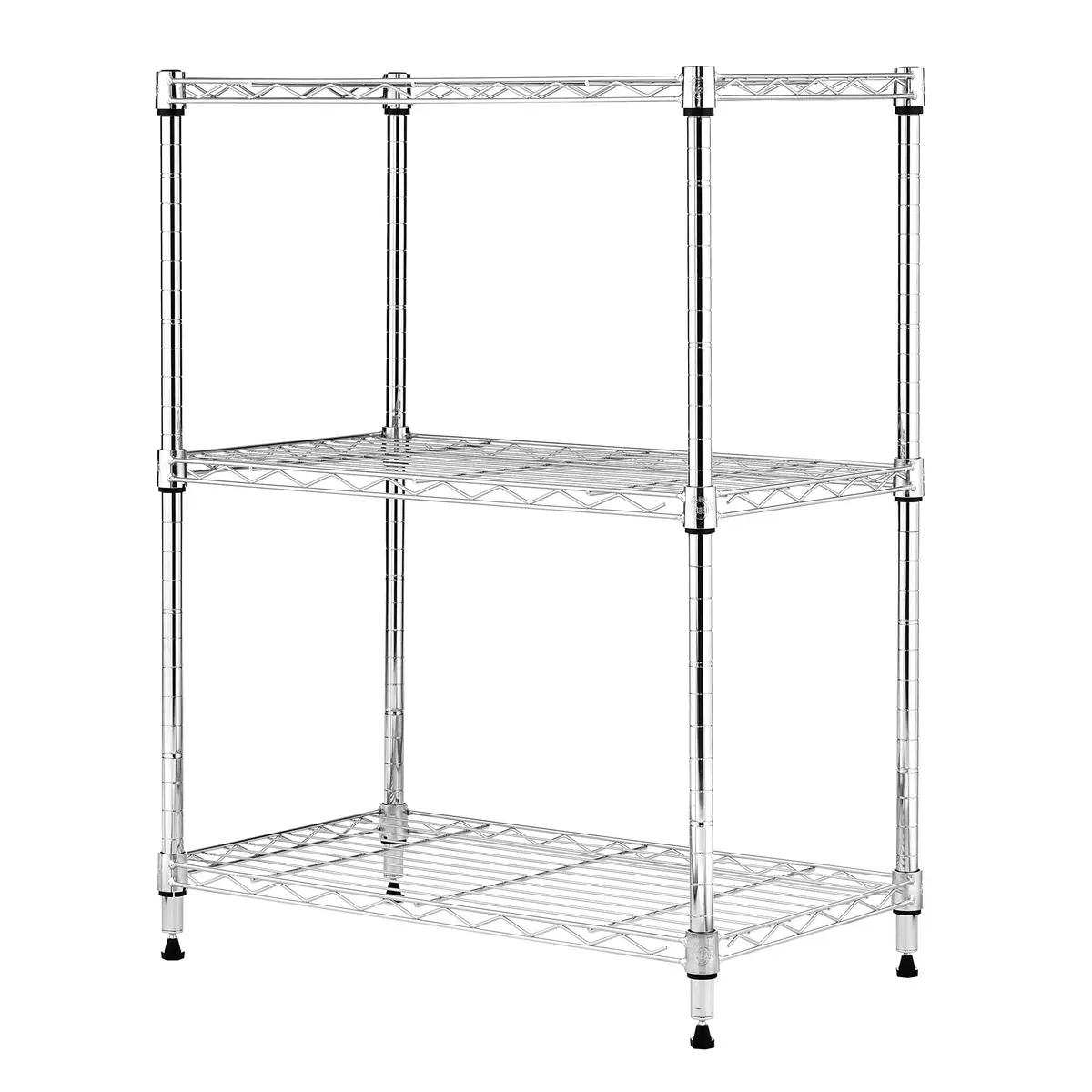 Brutis 3-Tier Metal Wire Shelf, 250 lb/Shelf, Chrome, 13.5x23.3x30.1 in | Heavy-duty storage for home & commercial use - view 3