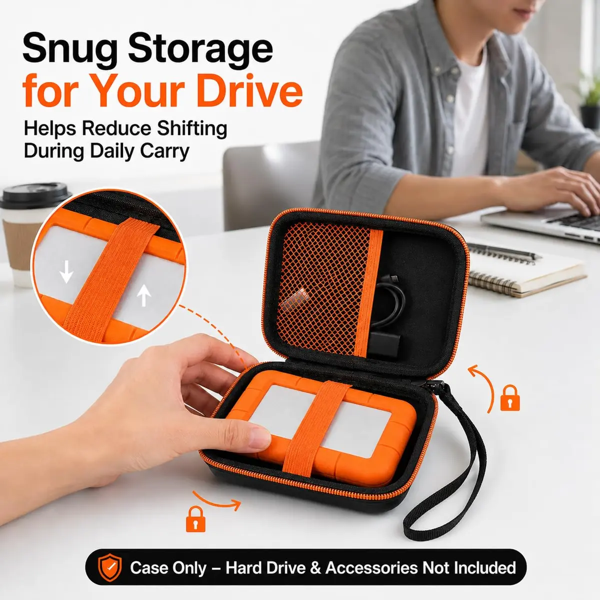 ALKOO Hard Drive Case for LaCie Rugged Mini 1TB-5TB | Protects Drive & Accessories - view 4