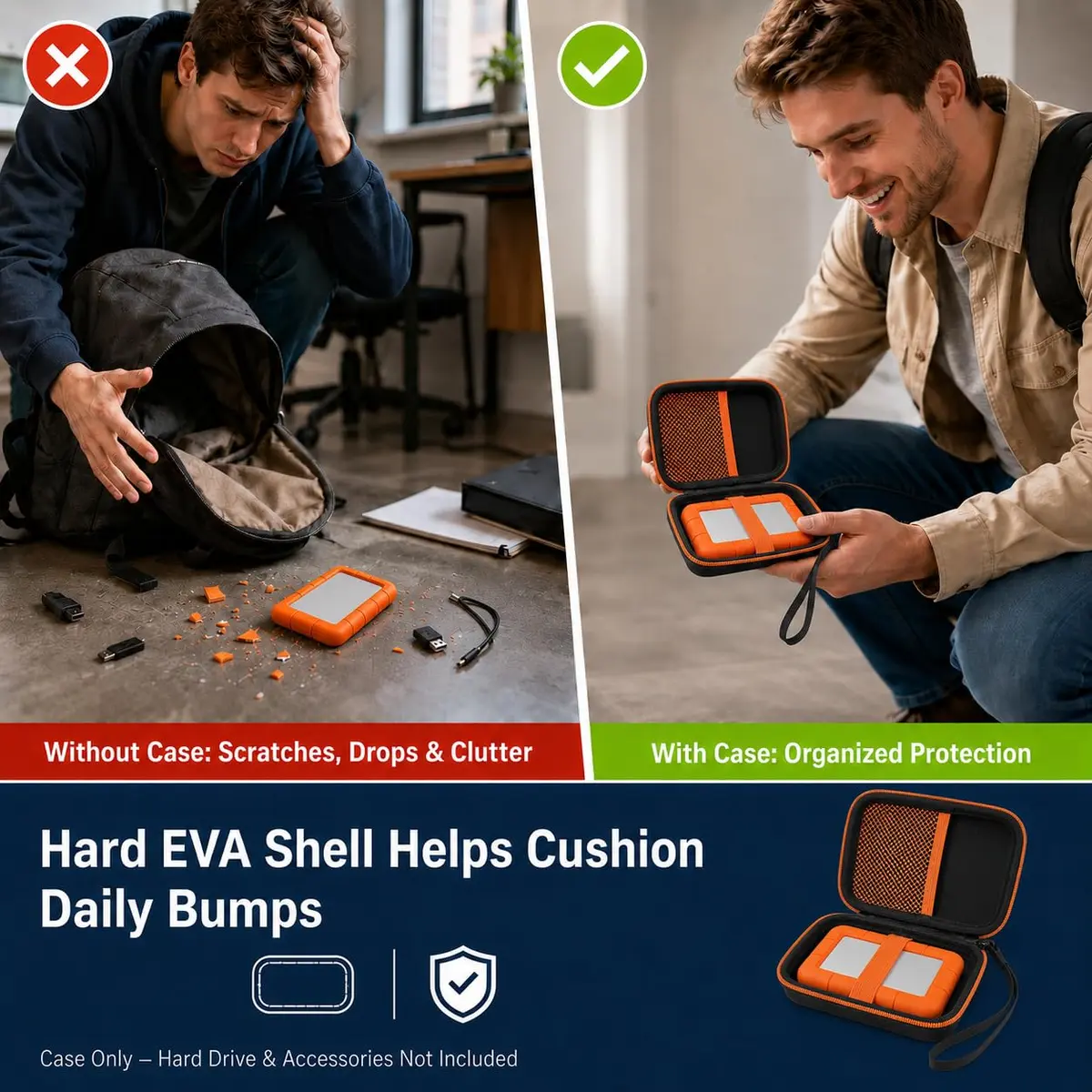 ALKOO Hard Drive Case for LaCie Rugged Mini 1TB-5TB | Protects Drive & Accessories - view 5