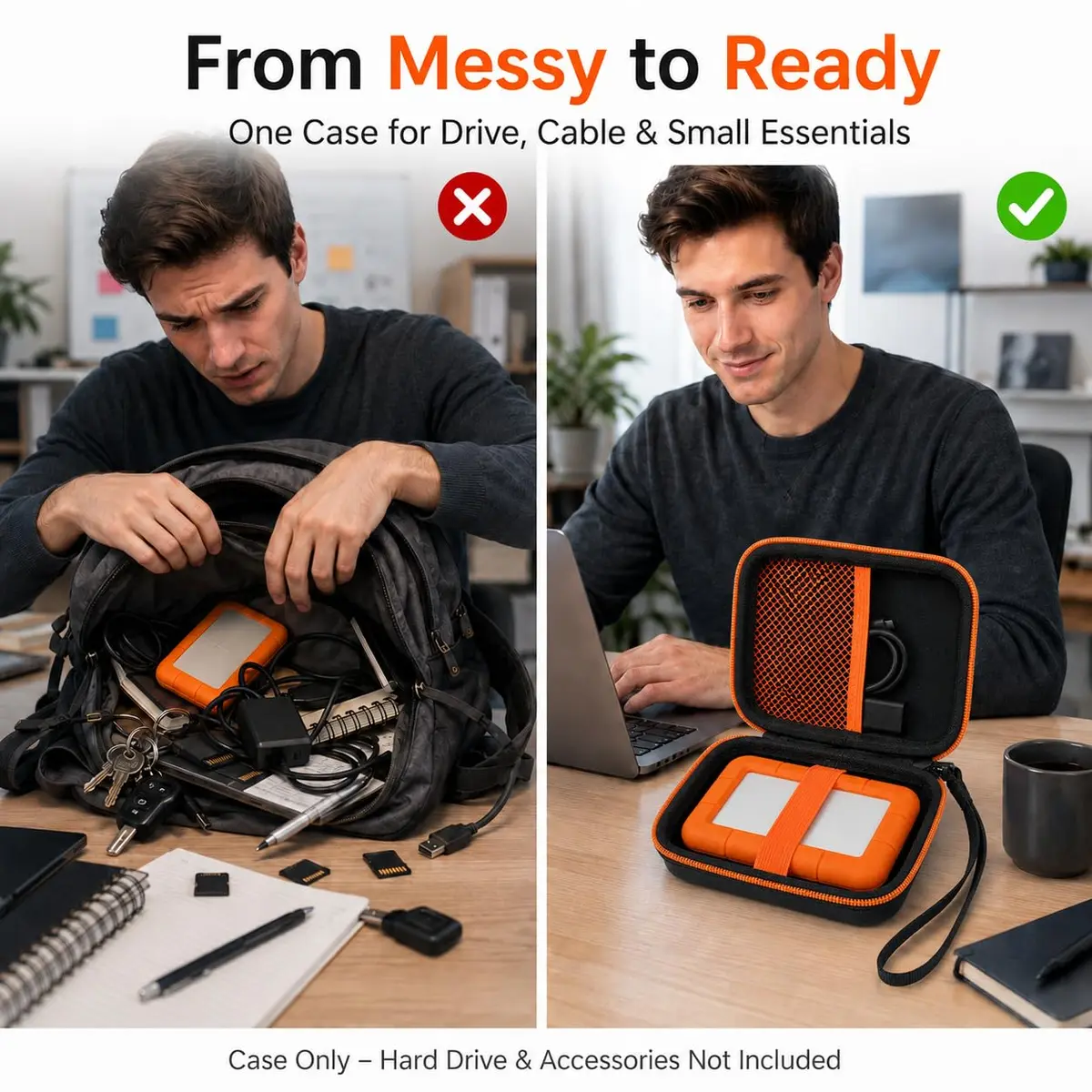 ALKOO Hard Drive Case for LaCie Rugged Mini 1TB-5TB | Protects Drive & Accessories - view 6