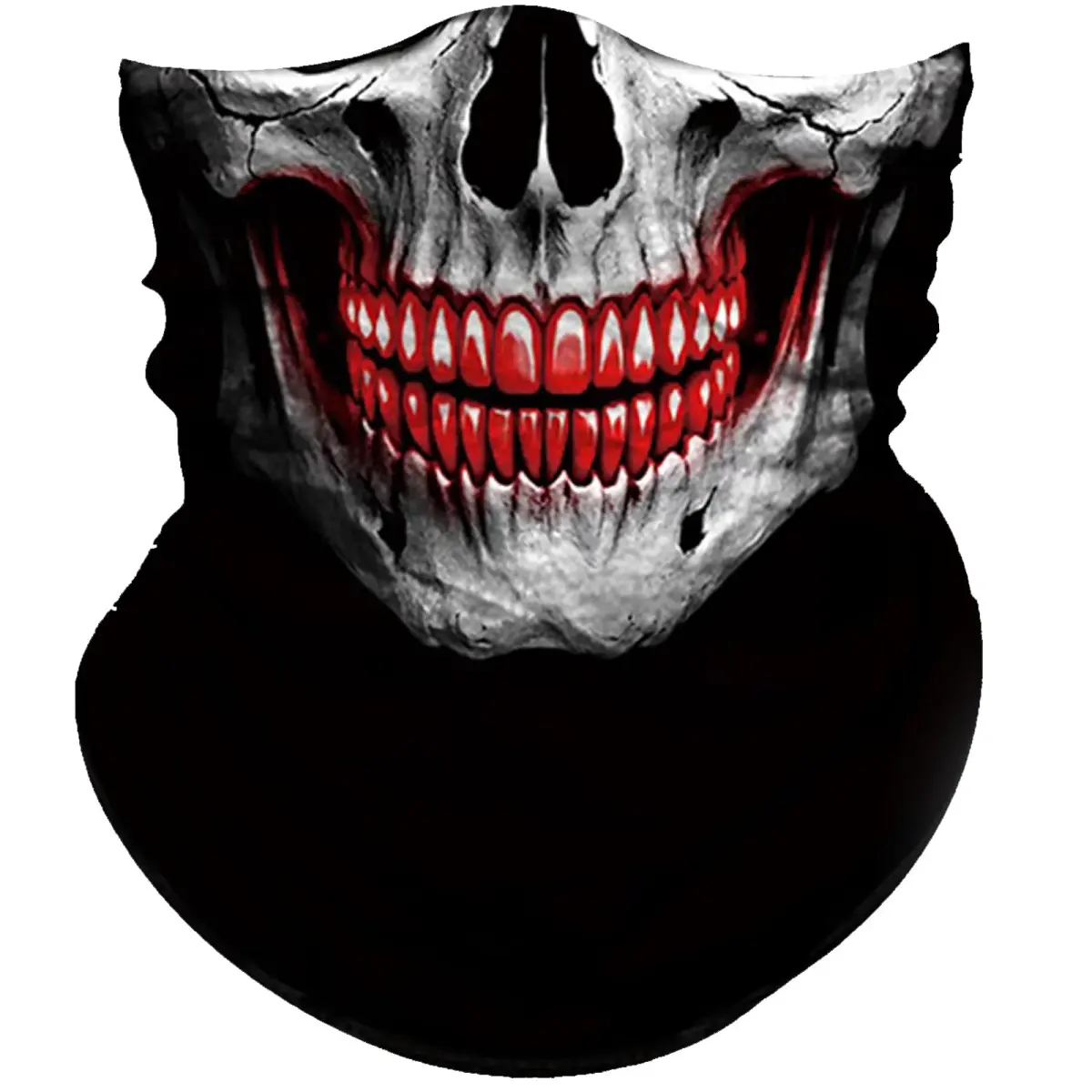 Obacle Skull Face Mask Half - Skull White Face With Red Teeth Design for Dust, Wind & UV Protection - main product image