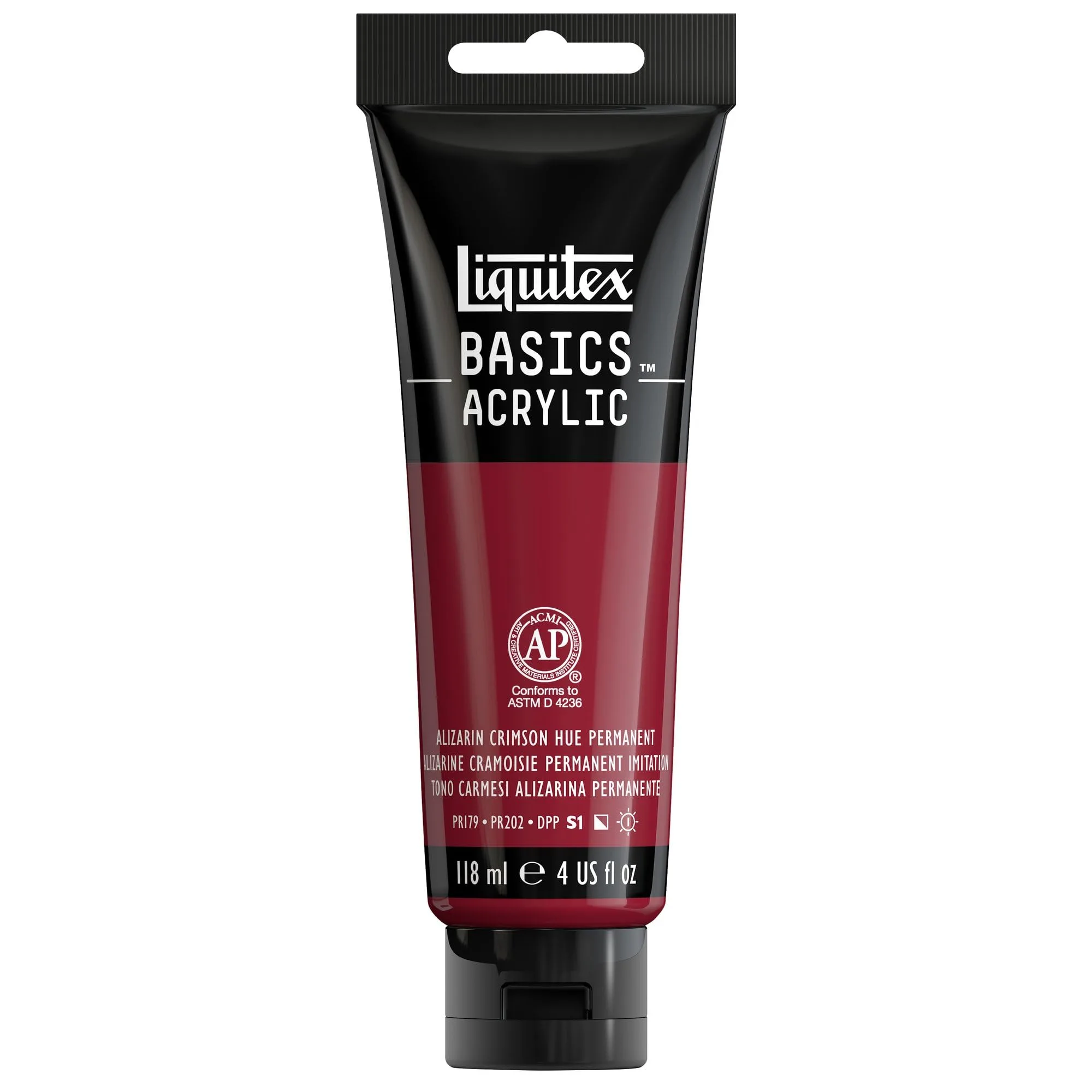 Liquitex BASICS Acrylic Paint, Alizarin Crimson Hue, 118ml (4-oz) Tube | Medium Viscosity for Beginners - main product image