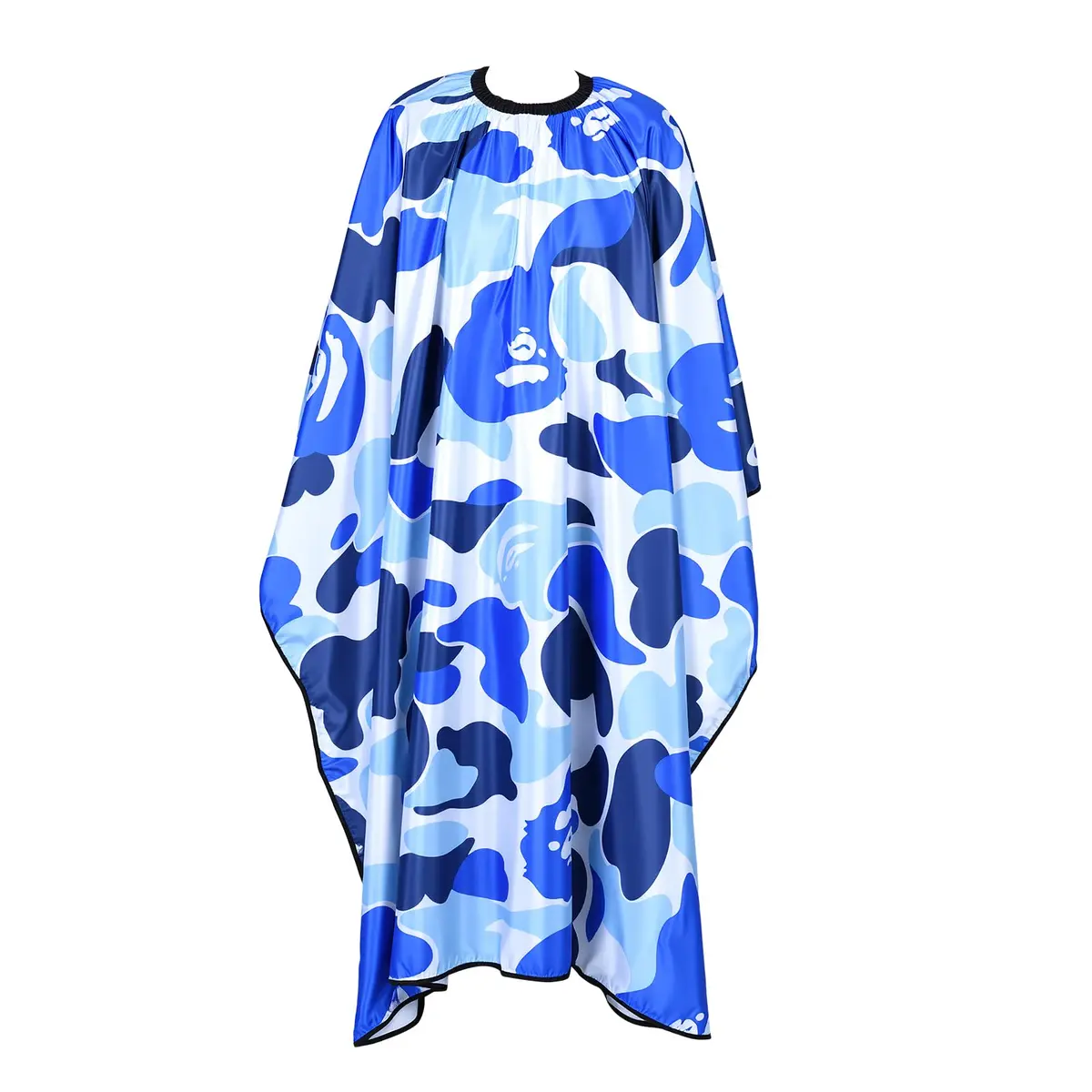 FaHaner Waterproof Barber Cape Blue Polyester Elastic Neck Adjustable Snap | Full Body Coverage for Haircut & Styling - main product image