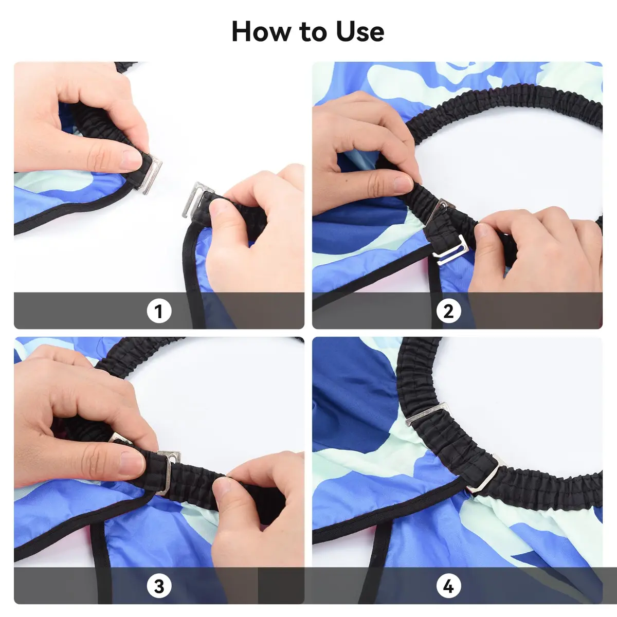 FaHaner Waterproof Barber Cape Blue Polyester Elastic Neck Adjustable Snap | Full Body Coverage for Haircut & Styling - view 4