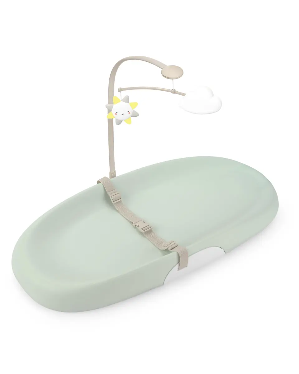 Skip Hop Baby Changing Pad Nursery Style Wipe-Clean Contoured with Cushioned Foam, Non-Skid Base, Built-in Safety Belt & Tuck-Away Toy Bar Fits Standard Changing Tables, Sage | Wipeable, Cushioned & Safe - main product image