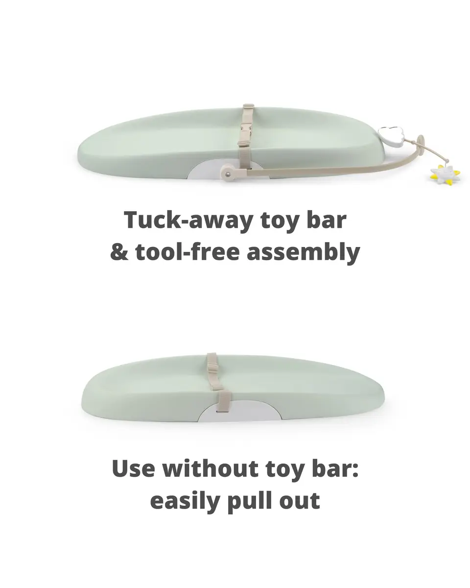 Skip Hop Baby Changing Pad Nursery Style Wipe-Clean Contoured with Cushioned Foam, Non-Skid Base, Built-in Safety Belt & Tuck-Away Toy Bar Fits Standard Changing Tables, Sage | Wipeable, Cushioned & Safe - view 4