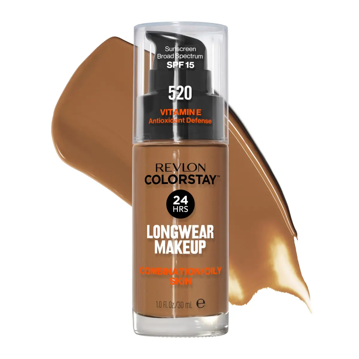 Revlon ColorStay 520 Cocoa Foundation for Combination/Oily Skin, 30ml | 24-Hour Matte Wear - main product image