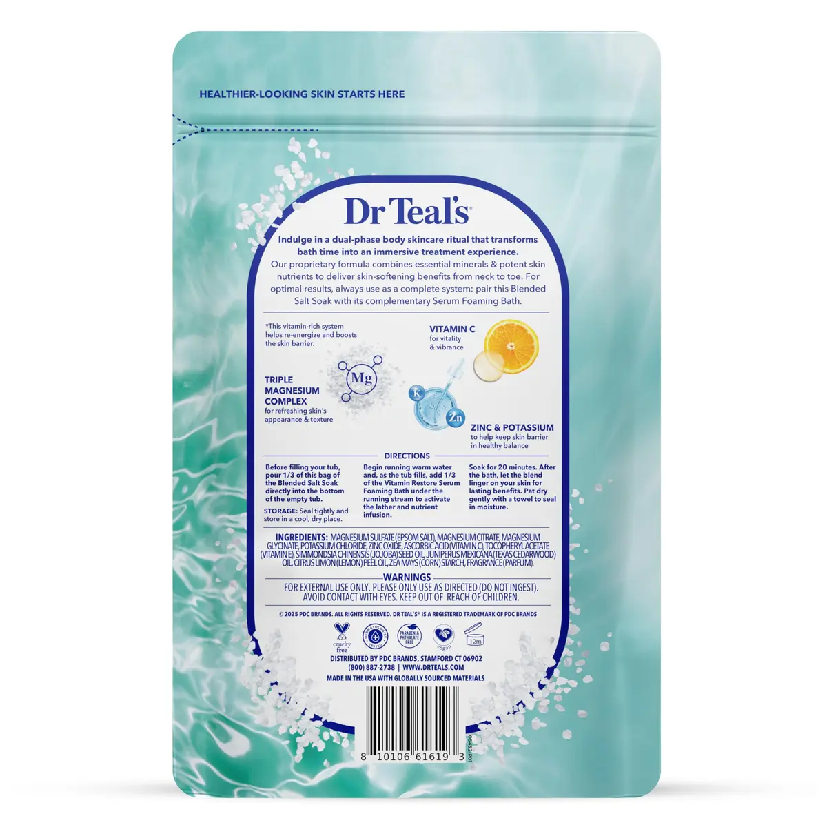 Dr Teal's Skin Renewal Vitamin Restore Salt Soak 36oz (2-pack) | Boosts Skin Barrier & Refreshes - view 2
