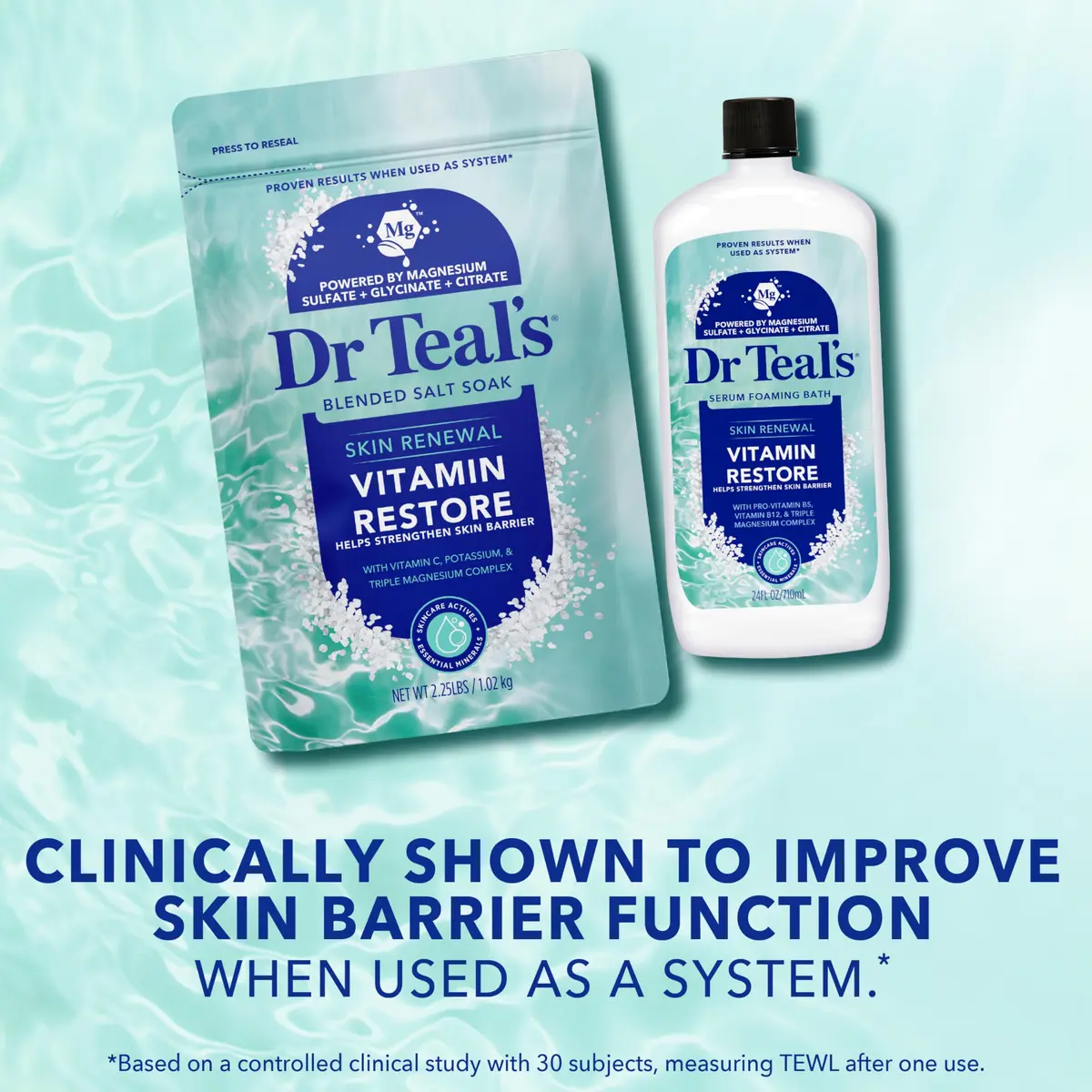 Dr Teal's Skin Renewal Vitamin Restore Salt Soak 36oz (2-pack) | Boosts Skin Barrier & Refreshes - view 4