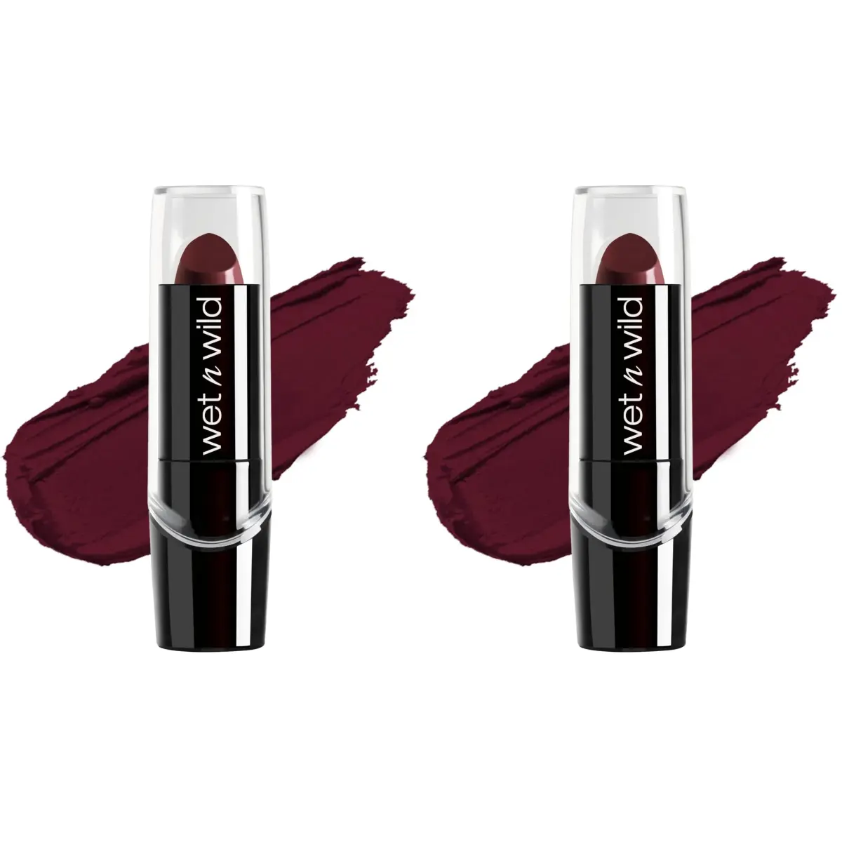 wet n wild Silk Finish Lipstick, Black Orchid (Pack of 2) | Hydrating Rich Buildable Lip Color - main product image