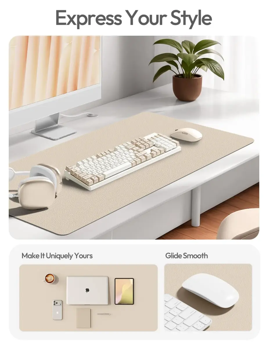 YSAGi Leather Desk Protector Mat 42" x 17.2" (106.7cm x 43.7cm) | Waterproof Writing Pad for Office and Home - view 2