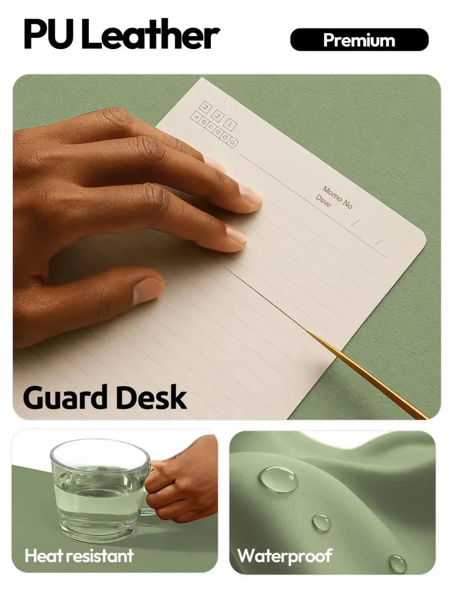 YSAGi Leather Desk Protector Large Mouse Mat 165.1cm x 43.7cm (65" x 17.2") | Protects Desks from Scratches and Spills - view 3