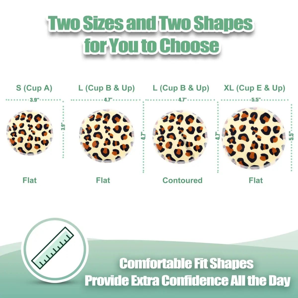 wegreeco Washable Reusable Nursing Breast Pads (14 Pack) - Large Cheetah Print | Soft & Absorbent for Leak-Free Comfort - view 2