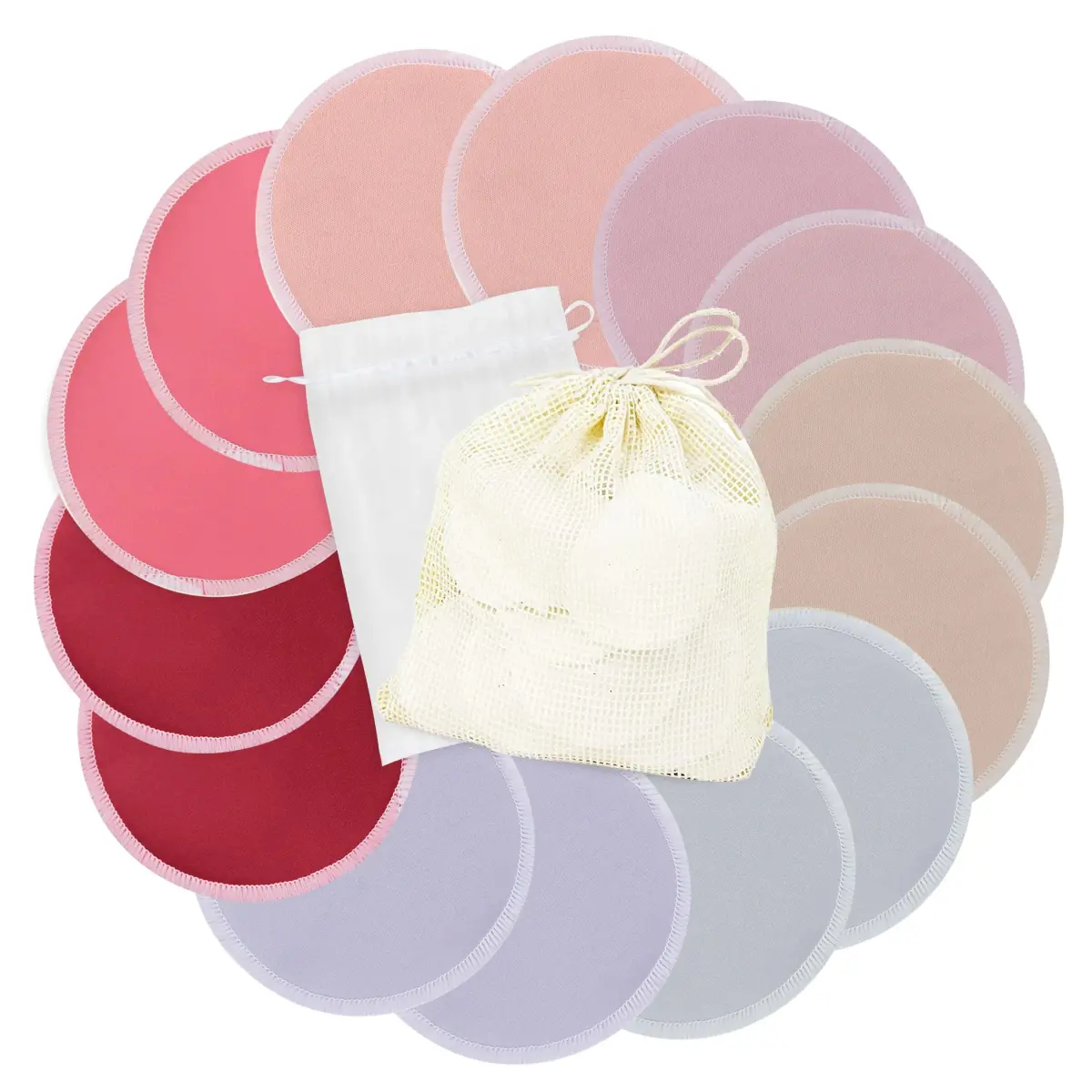 wegreeco Nursing Breast Pads Large Plain Shape 14 Count (25.6cm x 26.3cm x 2.2cm) | Soft, Breathable, Leak-Free Washable & Reusable Nursing Pads - main product image