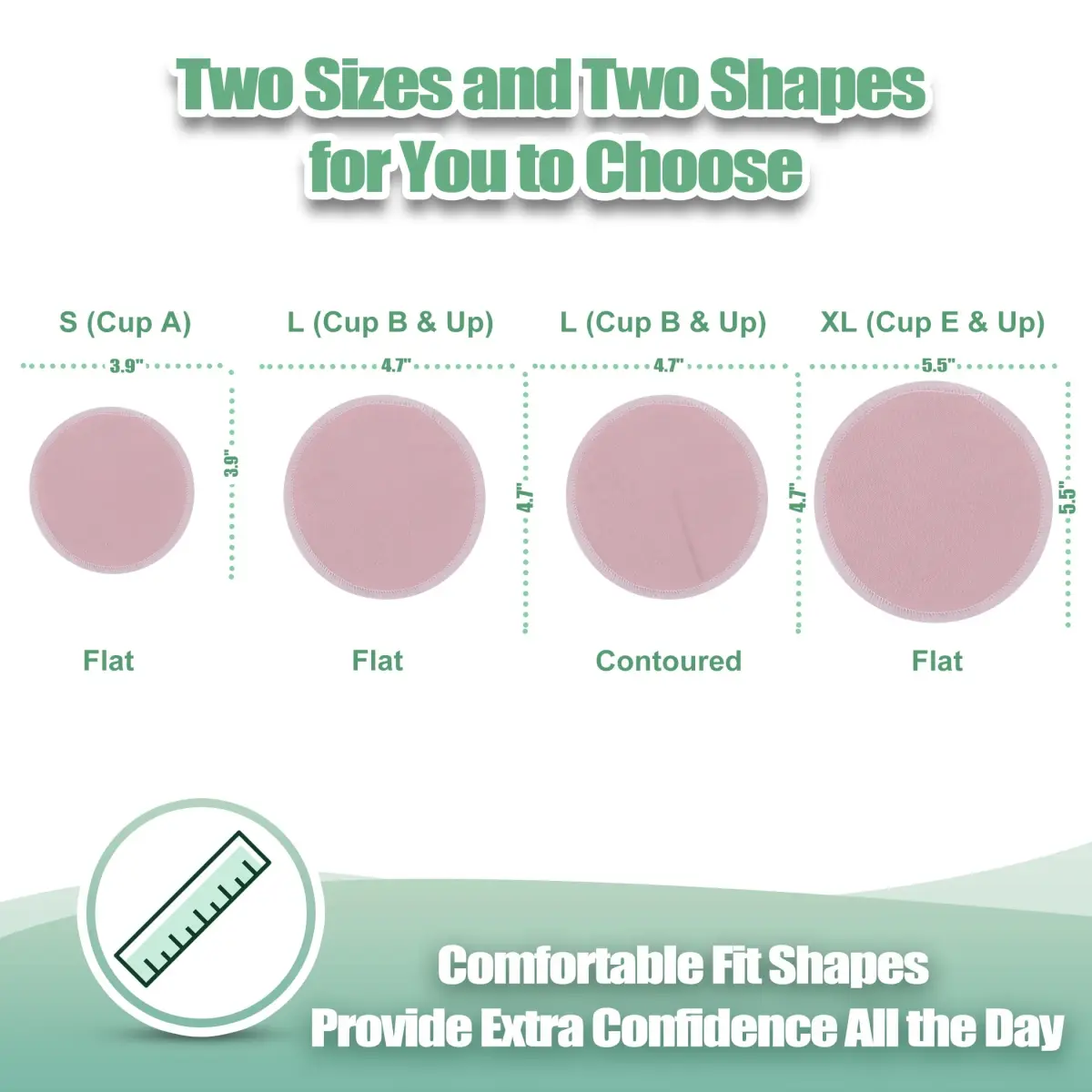 wegreeco Nursing Breast Pads Large Plain Shape 14 Count (25.6cm x 26.3cm x 2.2cm) | Soft, Breathable, Leak-Free Washable & Reusable Nursing Pads - view 4