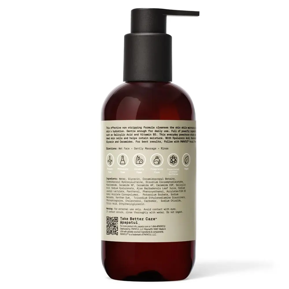 PAPATUI Hydrating Men's Face Cleanser | Niacinamide, Hyaluronic Acid | Unscented | 8 oz (Pack of 2) - view 8