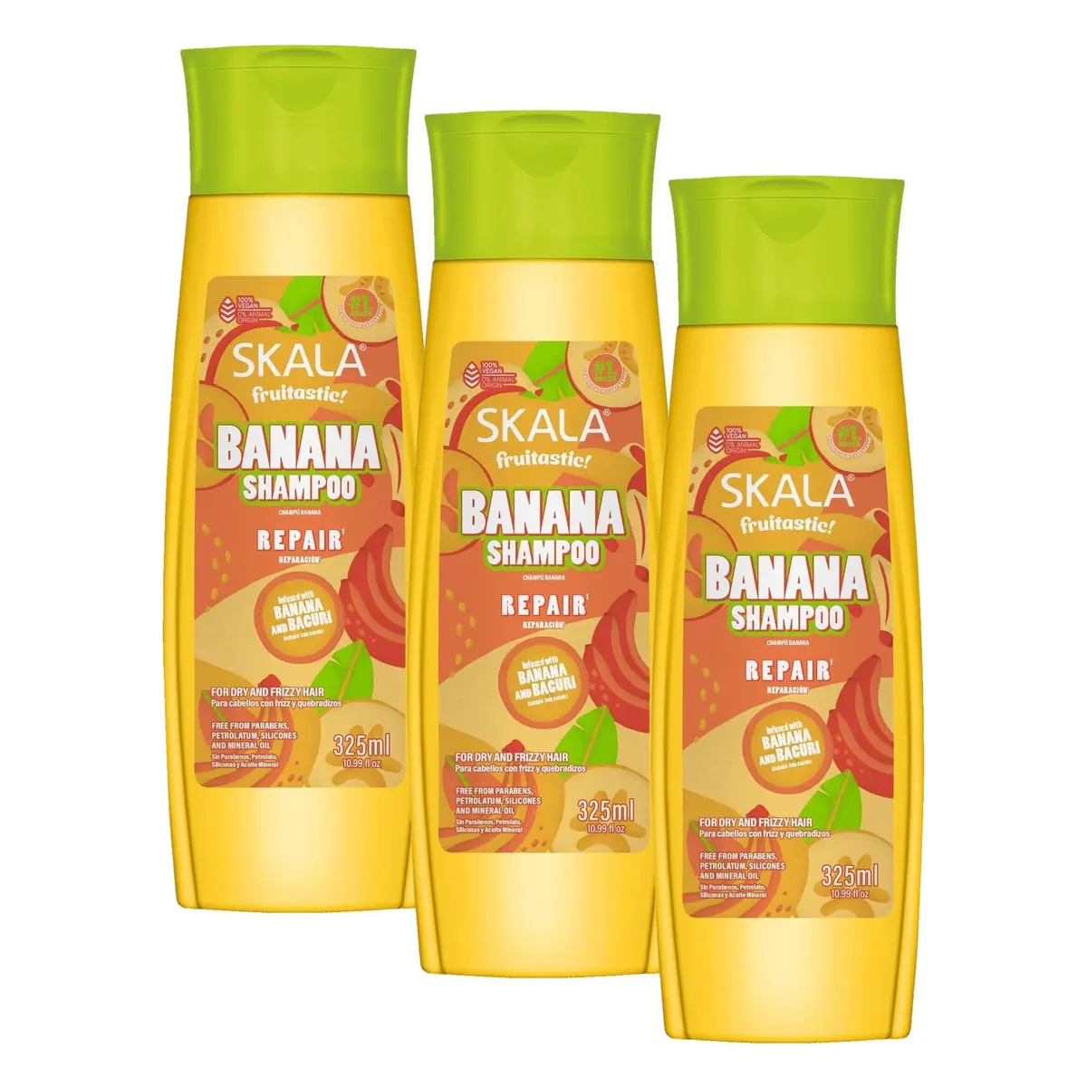 SKALA Banana Shampoo for Dry & Frizzy Hair | Vegan Hydration & Frizz Control, 325 mL - main product image