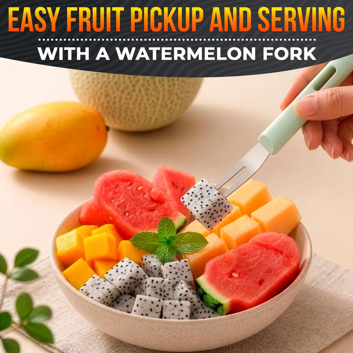 BURIUS Watermelon Cutter Slicer Tool 3-in-1 | Stainless Steel Fruit Prep Tool for Picnics & Kitchen - view 7