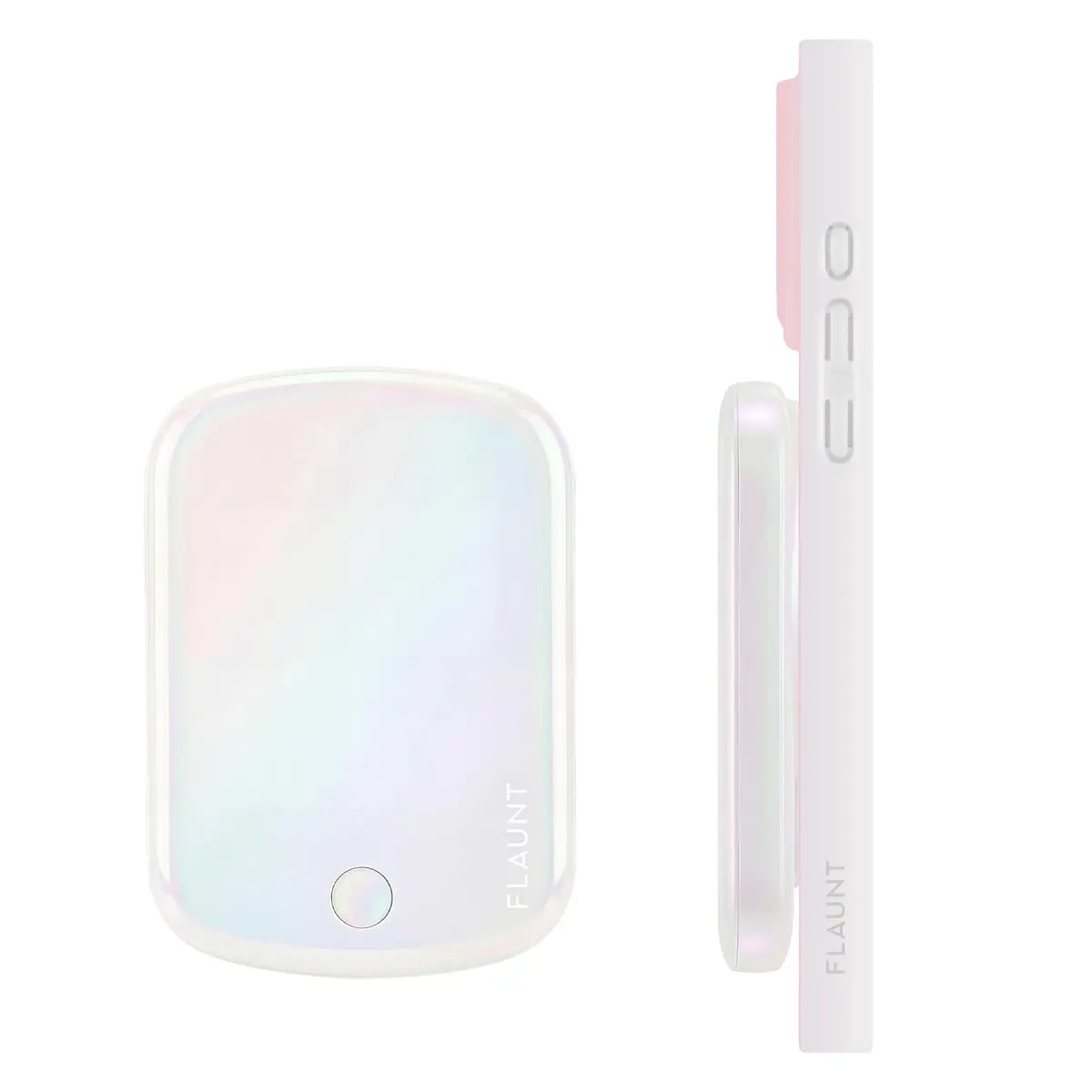 FLAUNT 5000mAh Wireless Battery Pack with USB-C Port - Iridescent Pearl | MagSafe Compatible, Slim & Stylish - main product image