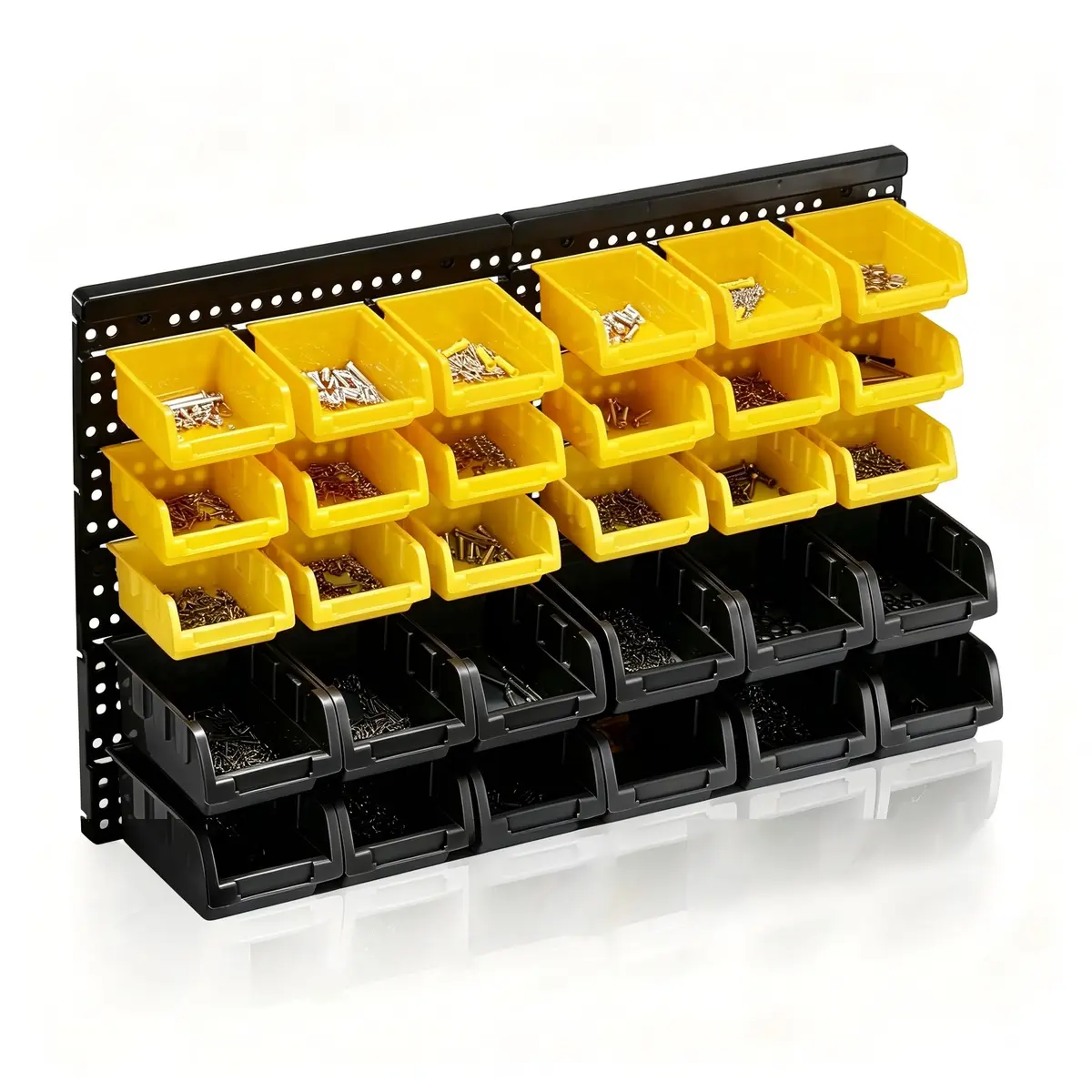 MULSAME Wall Mounted Storage Bins Parts Rack 25.2"*16.2" | Garage Organizer in 4 Colors - view 6