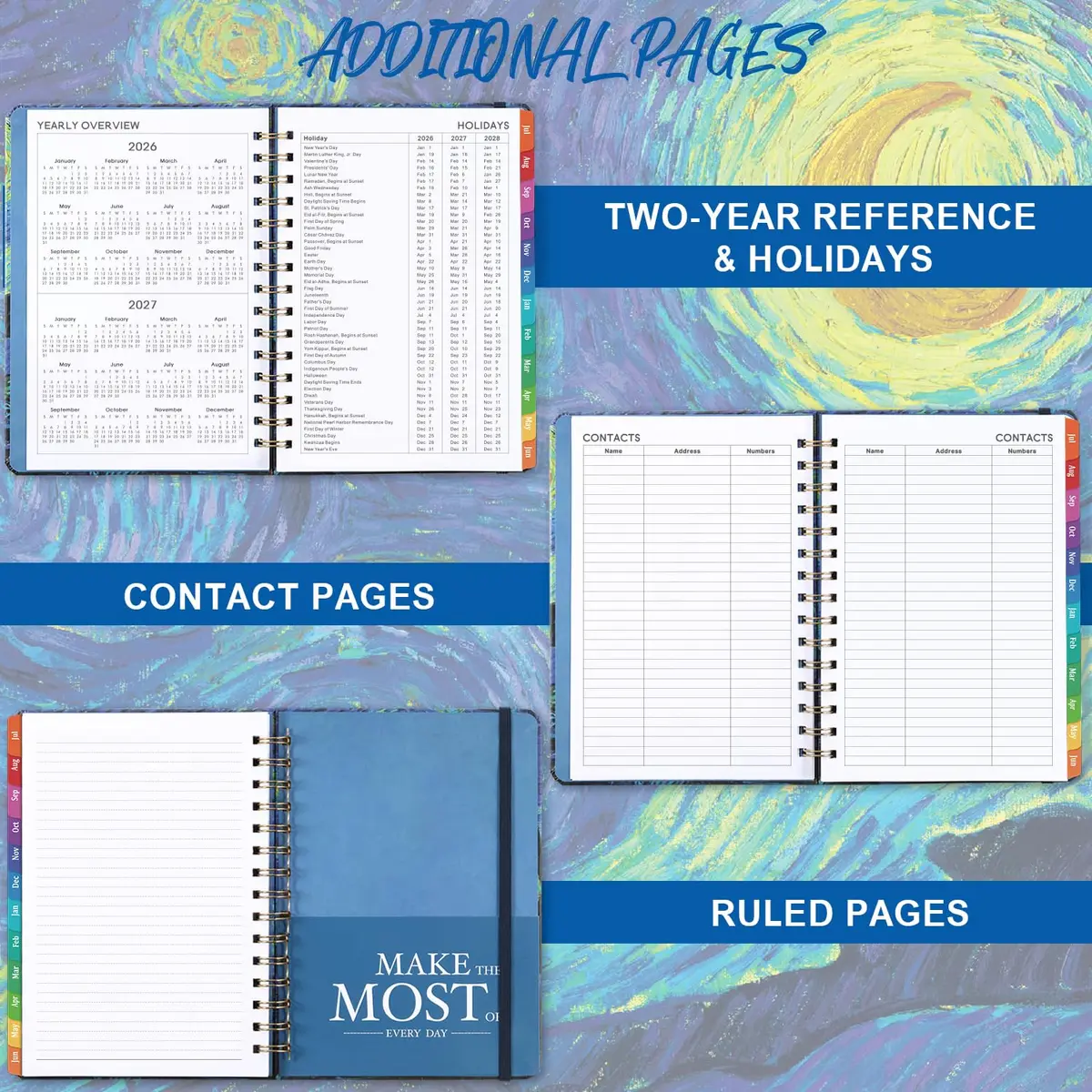 Indeme 2026-2027 Academic Planner Weekly & Monthly 6.4" x 8.5" (16.3 cm x 21.6 cm) | Hardcover Planner with Tabs & Elastic Closure - view 4
