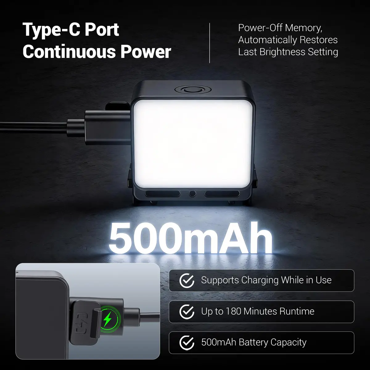JJC Magnetic LED Light for Insta360 Ace Pro 2 | Waterproof, SOS Mode, Rechargeable, 20 LEDs, IPX5 - view 5
