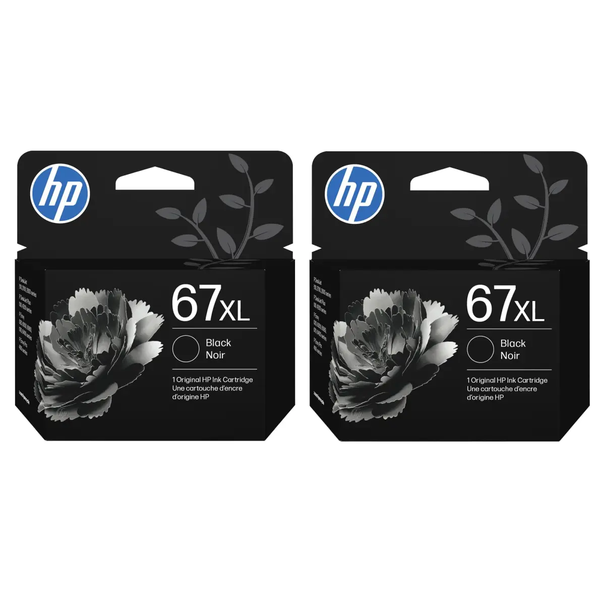 HP 67XL Black High-Yield Ink Cartridge 2 Pack | 480 Pages Total - main product image