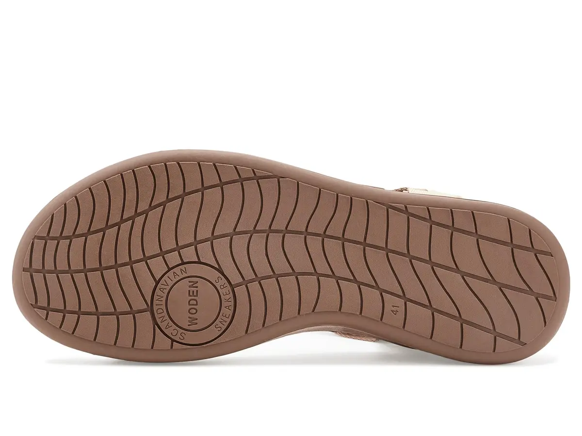 Woden Women's Line Sandals Taupe Multi 9 Medium | Recycled, Adjustable Velcro Straps (70-120 chars) - view 5