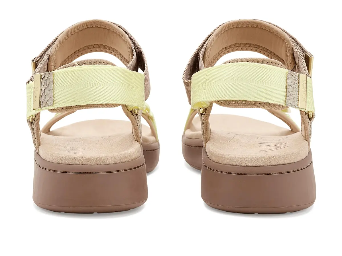 Woden Women's Line Sandals Taupe Multi 6.5 Medium | Recycled, Adjustable Velcro Straps - view 7