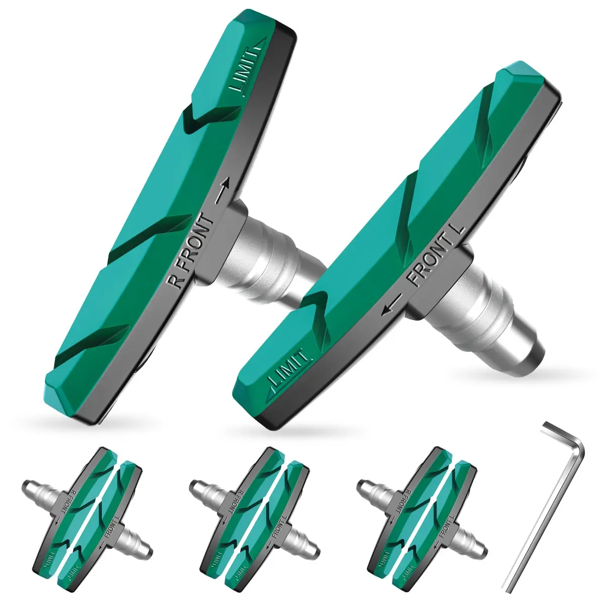 Alritz 6PCS V-Brake Pads Shoes for Mountain & Road Bike | Durable Rubber & Aluminum Alloy, All-Weather Performance - main product image