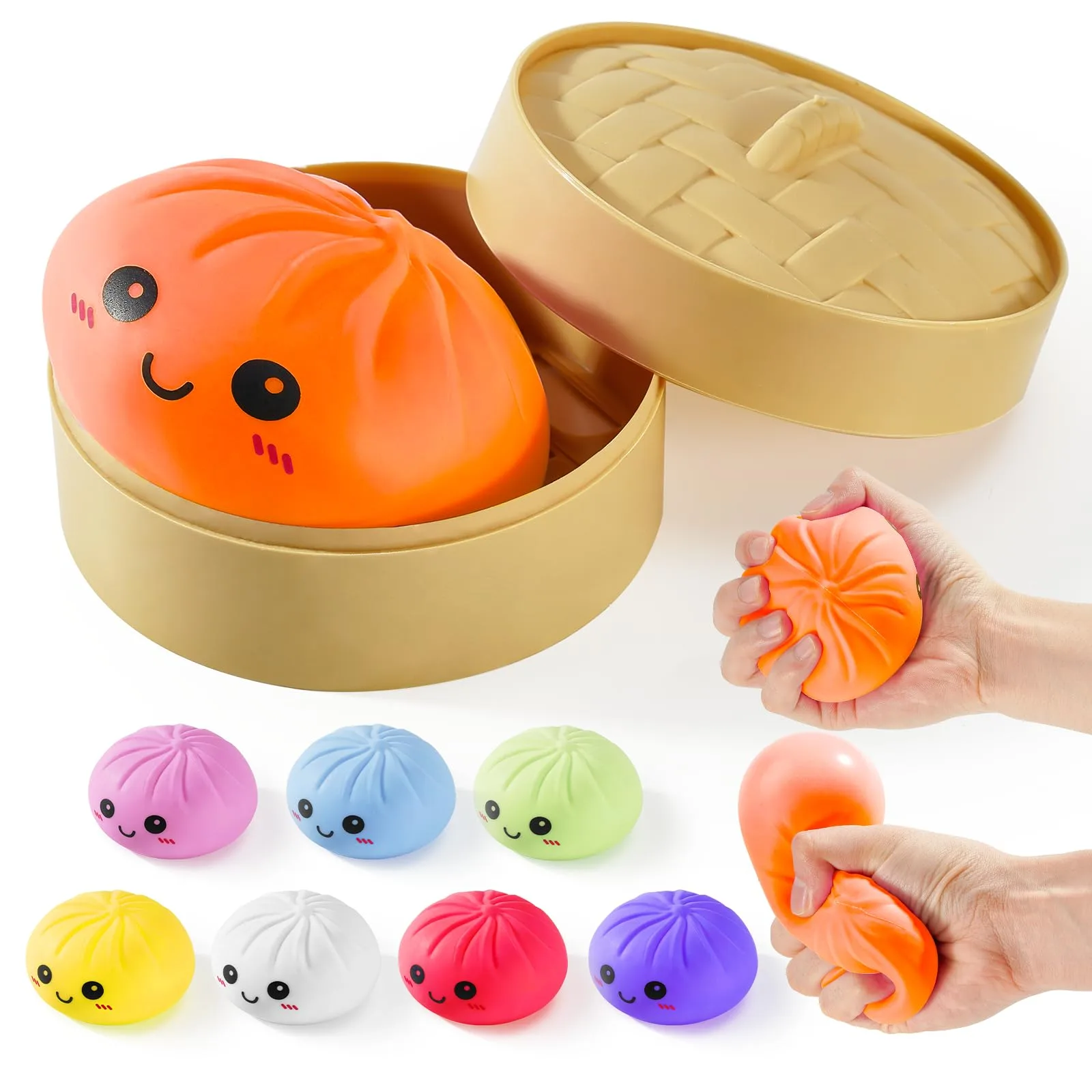 OPOM Orange Mystery Dumpling Squishy Toy | Non-Toxic Fidget Fun - main product image