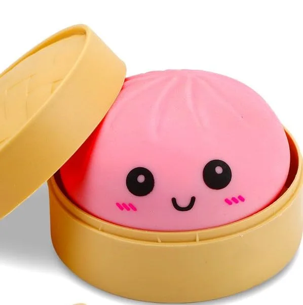 OPOM Red Glitter Dumpling Squishy Stress Ball Fidget Sensory Toy - main product image