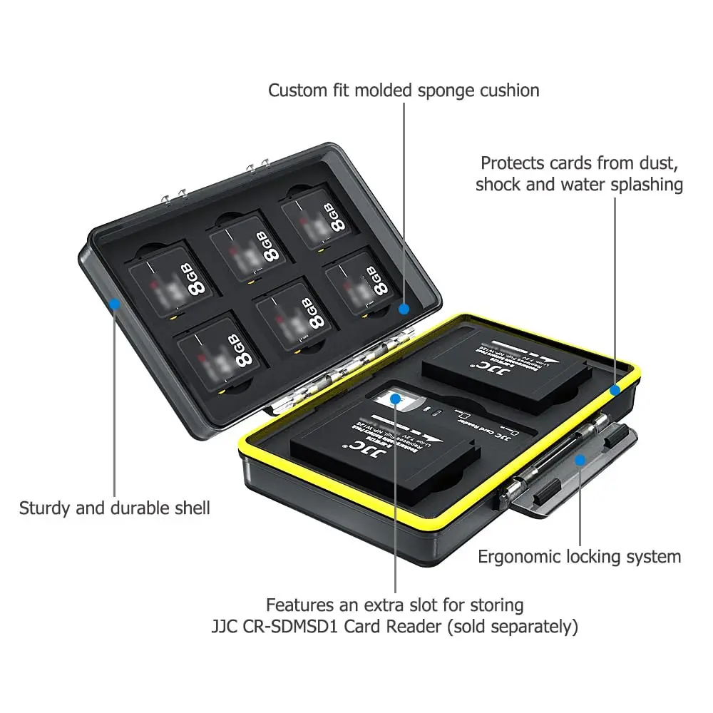 JJC Camera Battery & Memory Card Storage Case for Fuji NP-W126, X100F, X-T3 | Compact, Water-Resistant (70-120 chars) - view 5