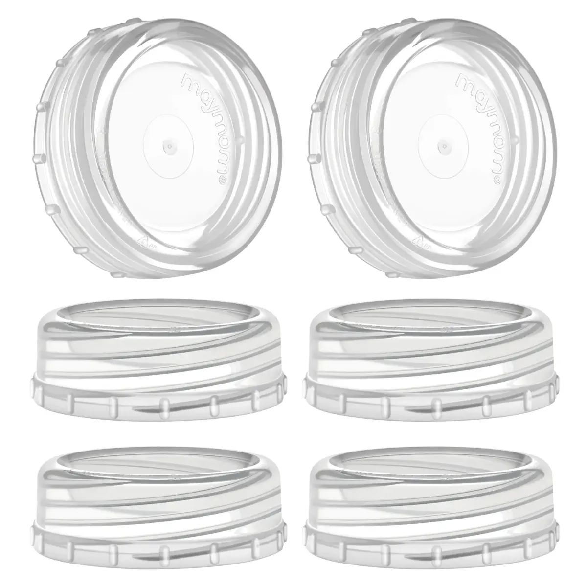 Maymom Travel Bottle Caps 6-Pack | Compatible with Philips Avent Natural & Anti-Colic Bottles (PP & Glass) and Selected Maymom Bottles (Transparent) - main product image