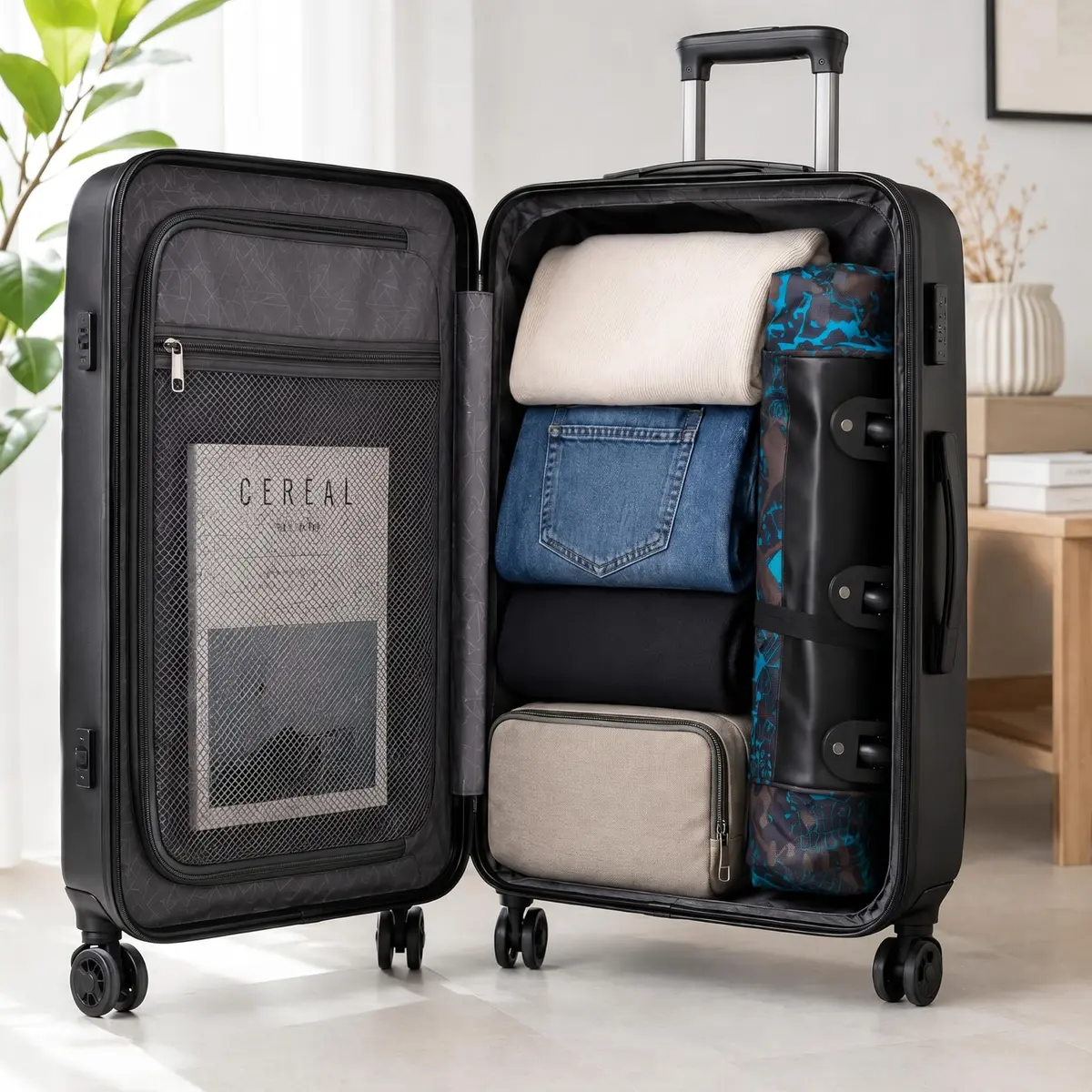 Finnhomy 120L Foldable Rolling Duffel Bag with 3 Wheels | Large Capacity Travel Duffel (Graffiti-blue, 32.3in) - view 8