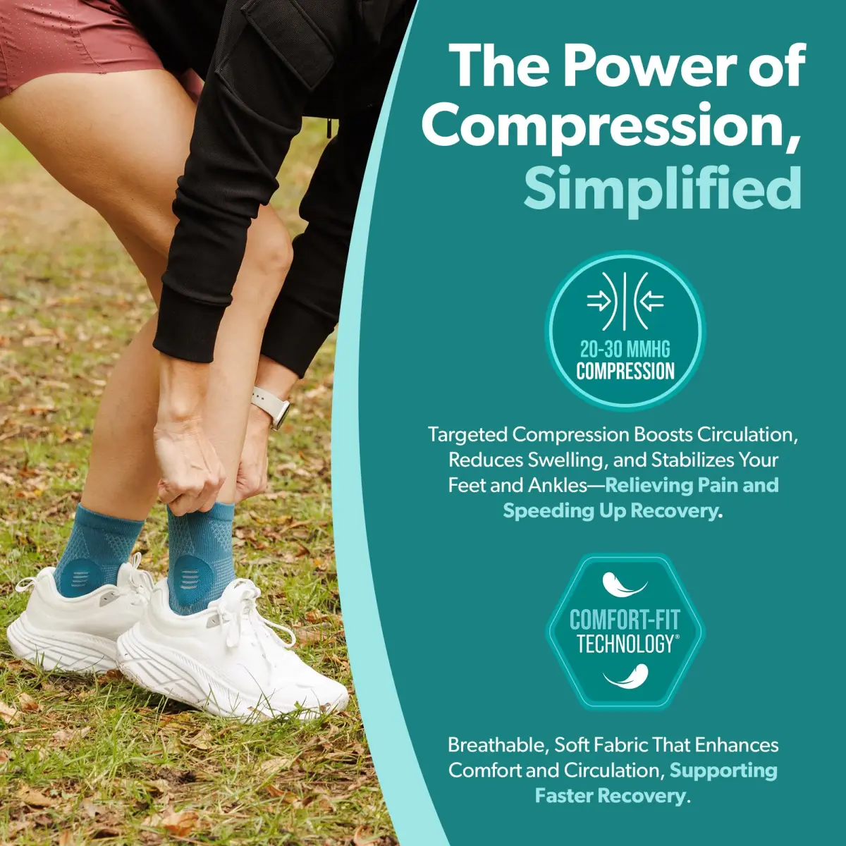 BraceAbility Neuropathy Socks (Pair) - Peripheral Neuritis Compression Diabetic Toeless Foot Sleeves for Nerve Damage Pain in Feet, Ankle Gout, Plantar Fasciitis Relief Brace for Men and Women (Lilac - Standard - 1 Pair, Medium) - view 4