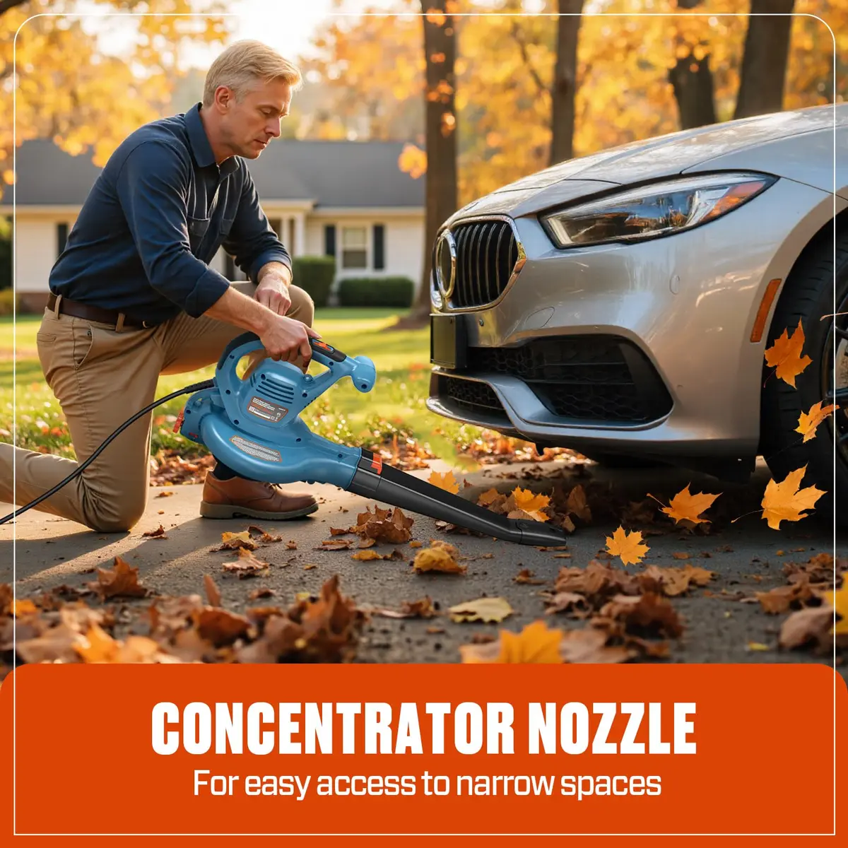 SENIX 3-in-1 Corded Leaf Blower, Leaf Vacuum & Mulcher, 420 CFM & 179 MPH | Versatile Garden Tool - view 4