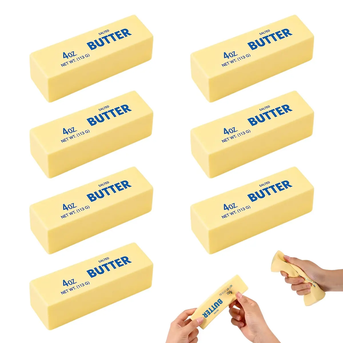 Lyreh 7pcs Butter Stick Squishy Toy 14cm (5.5in) | Non-Toxic PU Material for Kids - main product image