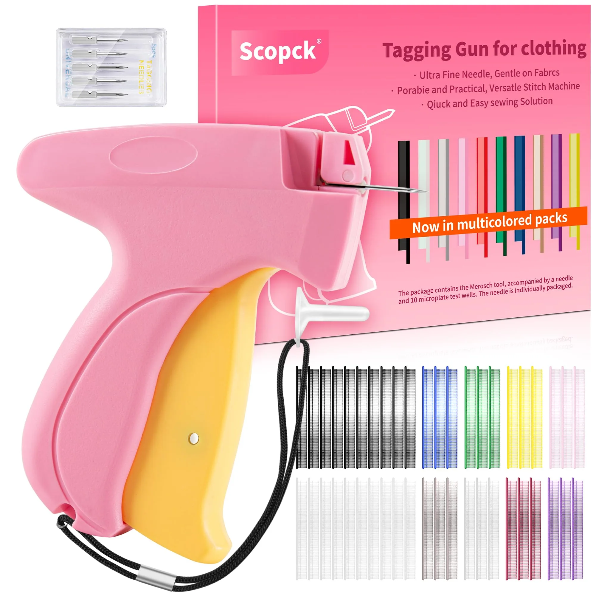 Scopck Handheld Stitch Gun for Clothes, Tagging Gun with 6 Needles & 1800 Fasteners | Quick Clothing Repair Tool - main product image