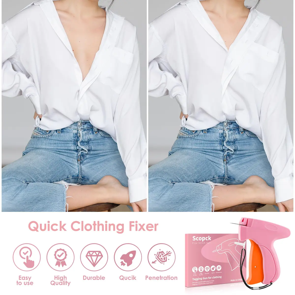 Scopck Handheld Stitch Gun for Clothes with 6 Needles & 4000 Fasteners | Quick Clothing Fixer - view 5