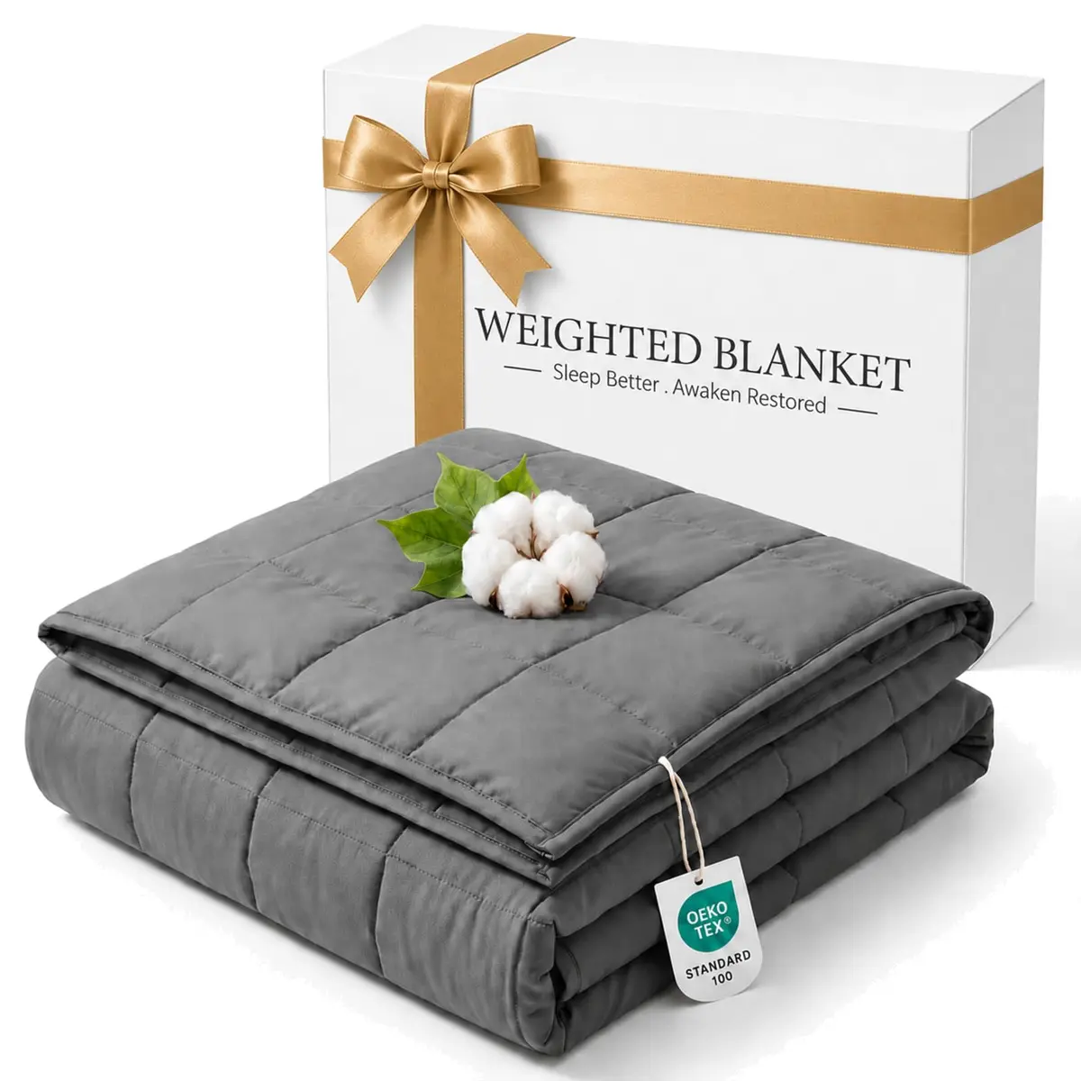 Smart Queen Weighted Blanket 60” x 80” | 15lbs Cooling & Breathable for Adults - main product image