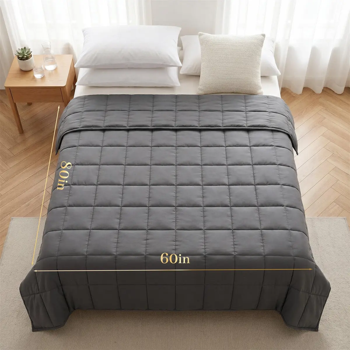 Smart Queen Weighted Blanket 78" x 85" | Heavy All-Season Sleep Aid (70-120 chars) - view 3