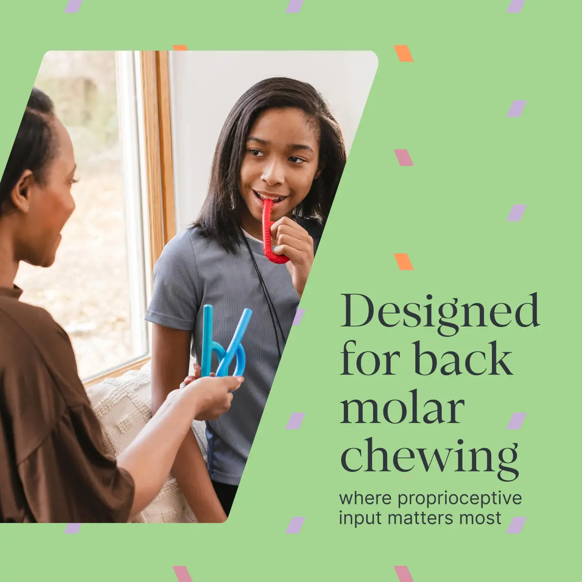 ARK Textured Grabber Sensory Chew XXT Very Firm Forest Green 12.9 cm (5.12" L x 1.92" W x 0.58" Th) | Oral Motor Therapy Tool for Autism, ADHD, SPD - view 6