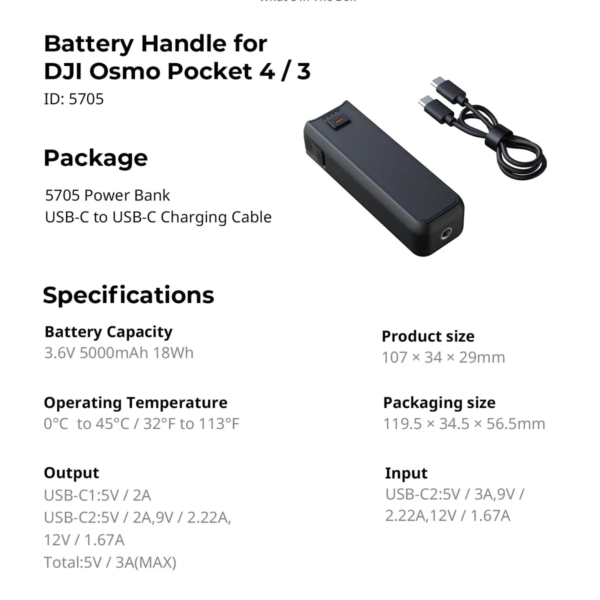 SmallRig Osmo Pocket 3/4/4 Pro Battery Handle 5000mAh with Wireless Mic Support & 1/4" Mount | 2.18x Extended Runtime - view 9