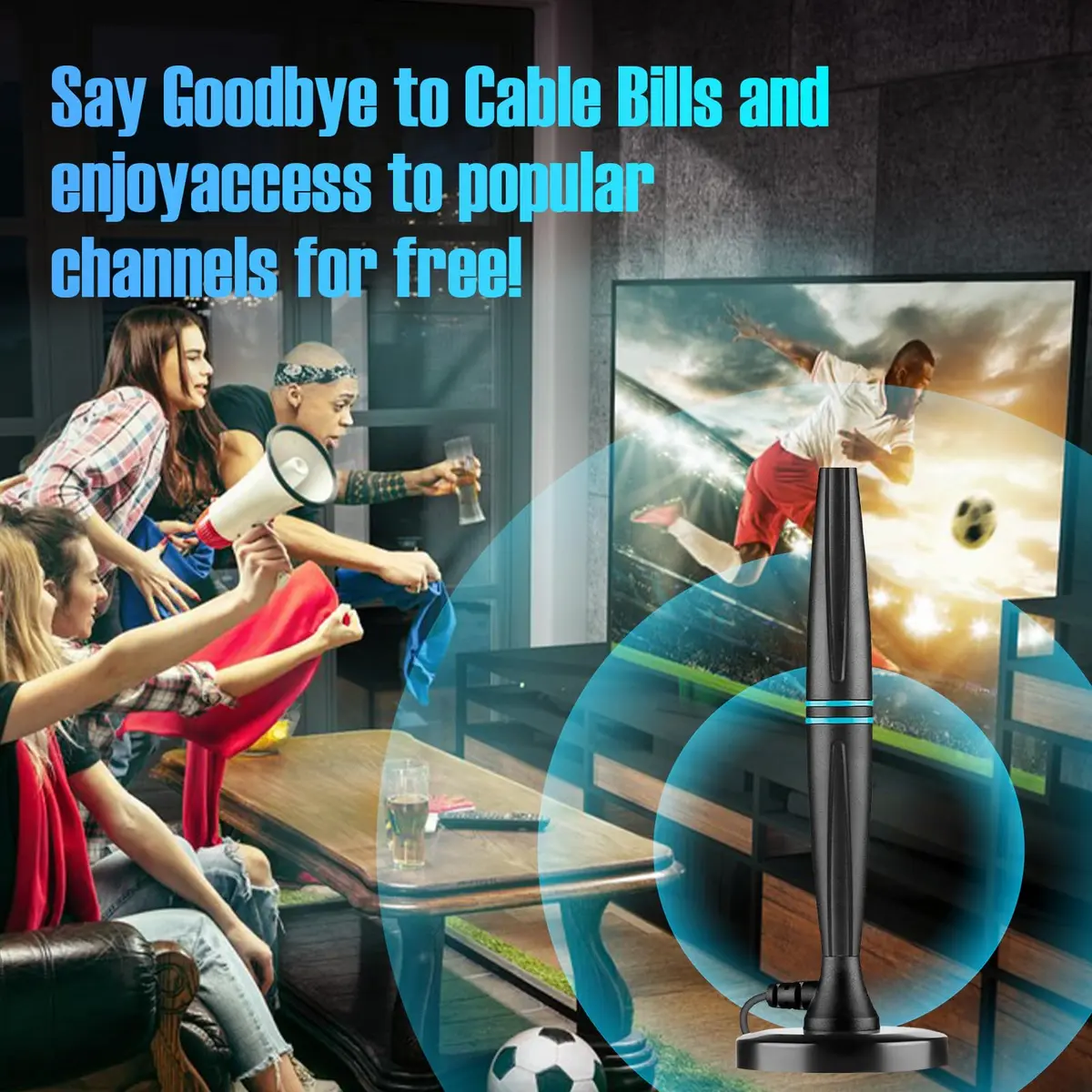 FGOTV TV Antenna for Smart TV Indoor | Supports 4K HD Local Channels with Signal Booster - view 9