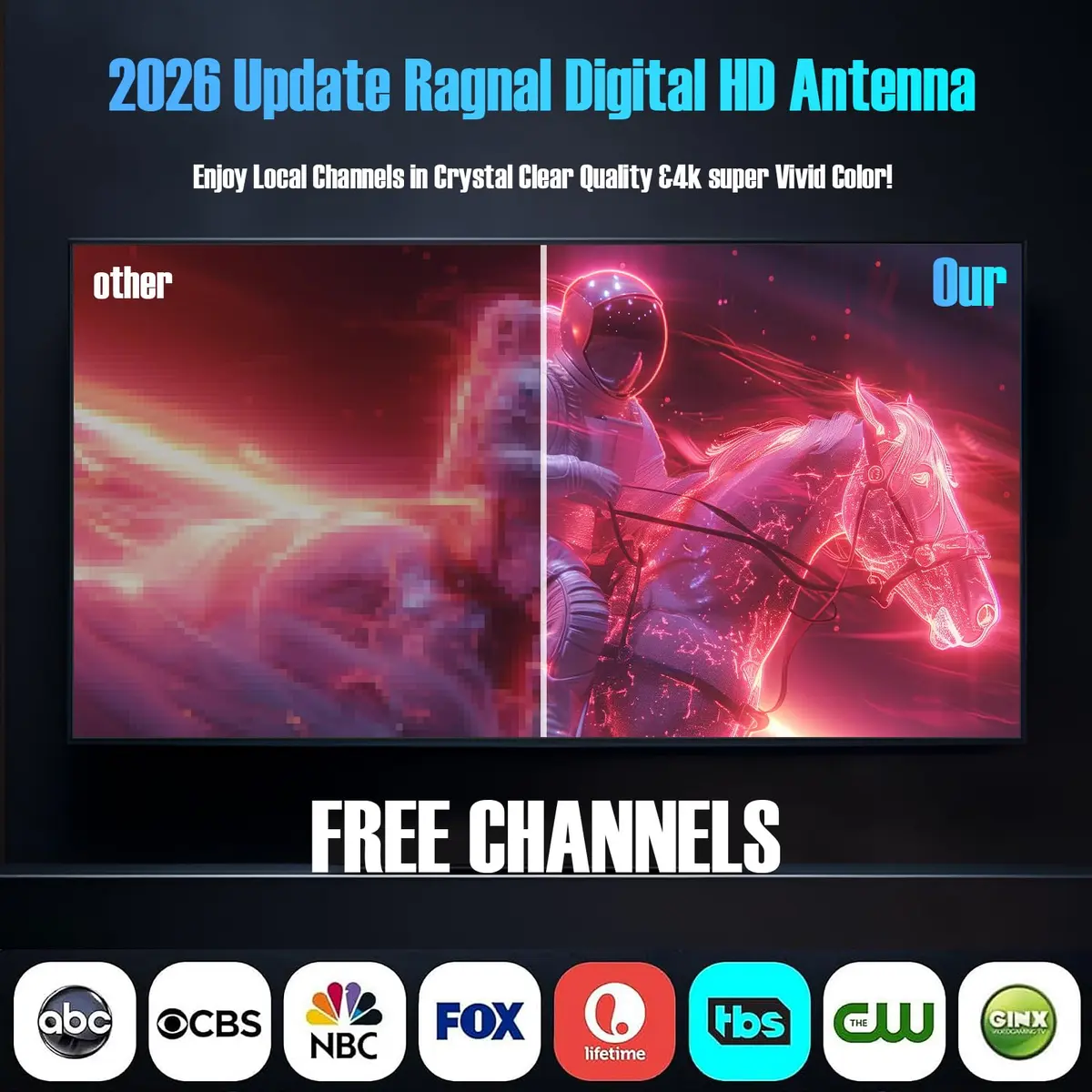 FGOTV TV Antenna for Smart TV Indoor | Supports 4K HD Local Channels with Signal Booster - view 3