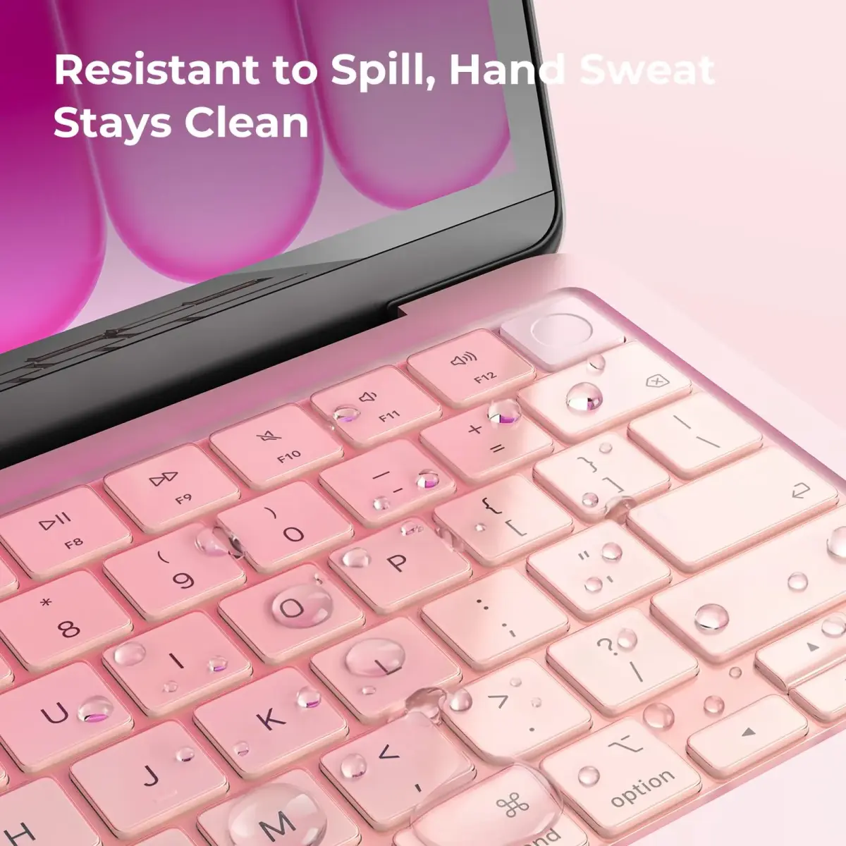 EooCoo Blush Clear TPU Keyboard Skin for MacBook Neo/Pro 13/14/15/16, Air 13/15, US Layout | Ultra-Thin & Washable - view 2