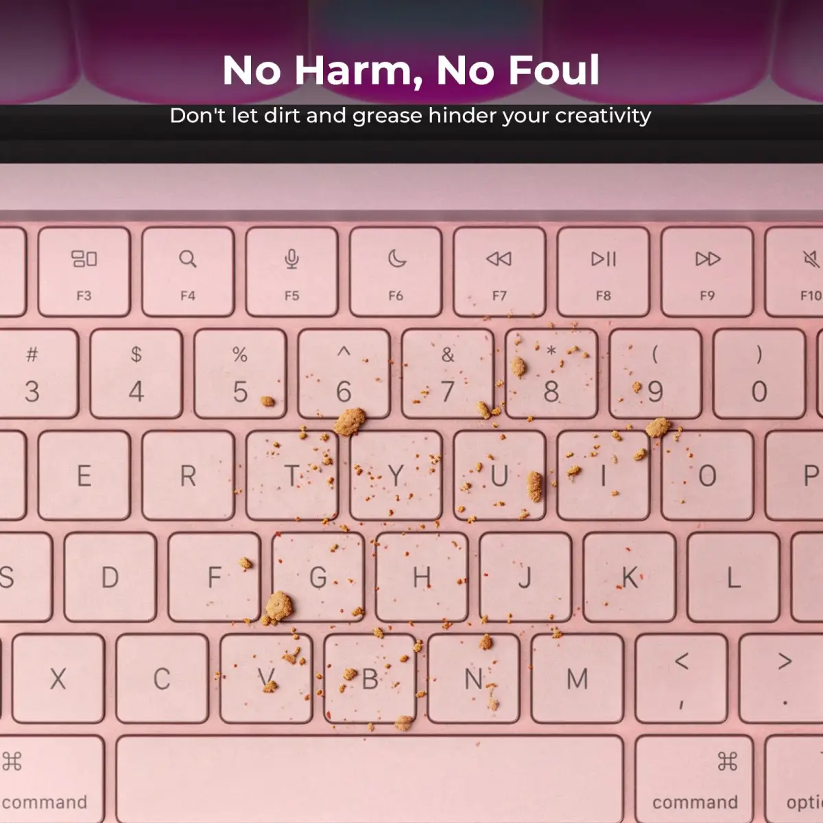 EooCoo Blush Clear TPU Keyboard Skin for MacBook Neo/Pro 13/14/15/16, Air 13/15, US Layout | Ultra-Thin & Washable - view 3