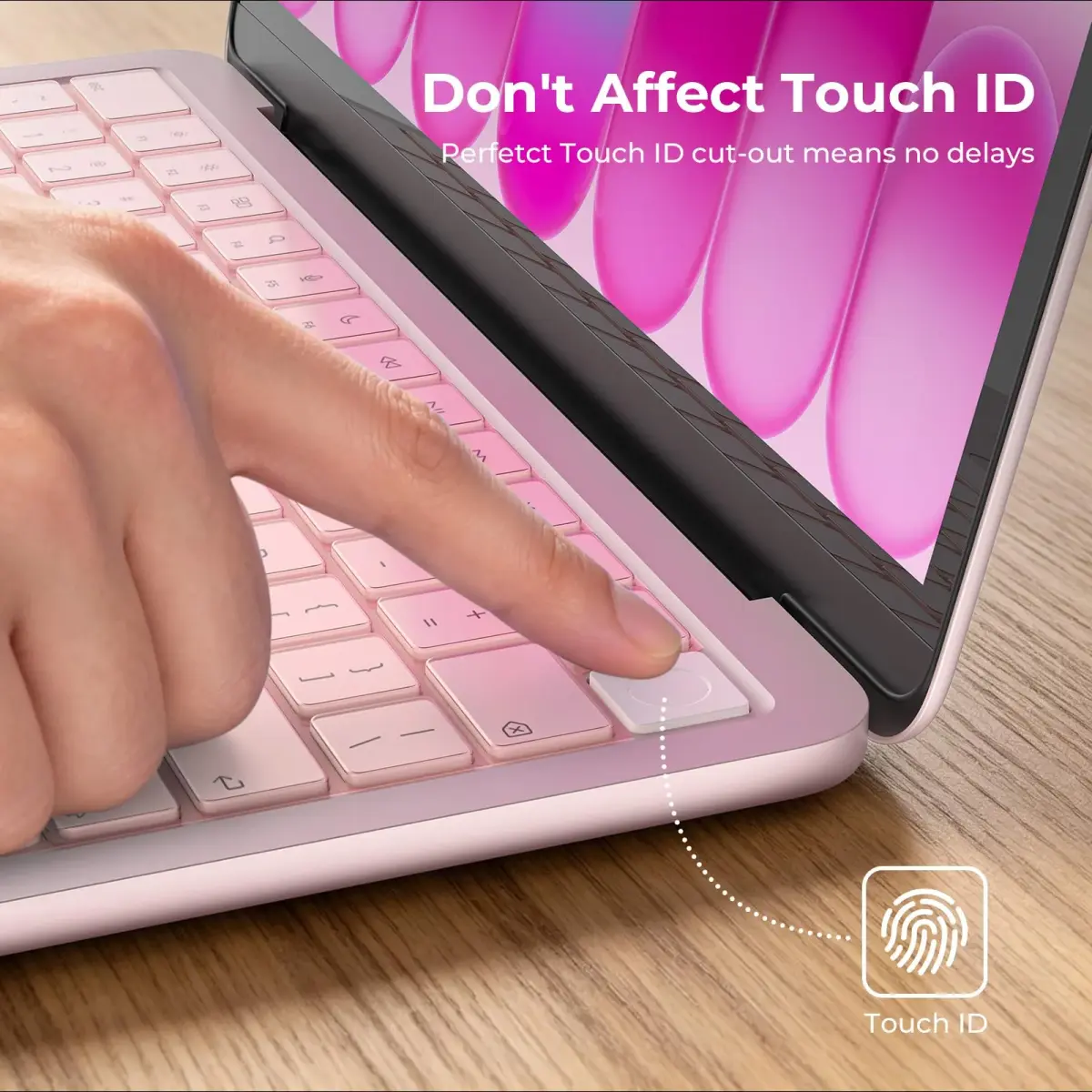 EooCoo Blush Clear TPU Keyboard Skin for MacBook Neo/Pro 13/14/15/16, Air 13/15, US Layout | Ultra-Thin & Washable - view 4