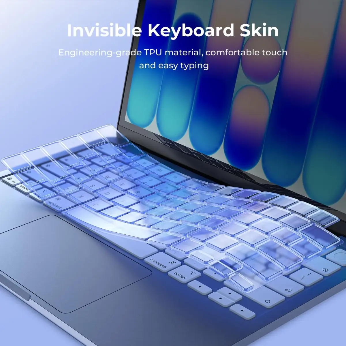 EooCoo Keyboard Skin for MacBook Neo 13" (A3404), Pro 14"/16" (A2442-A3429), Air 13"/15" (A2681-A3448) | US Layout, Indigo Clear - view 7